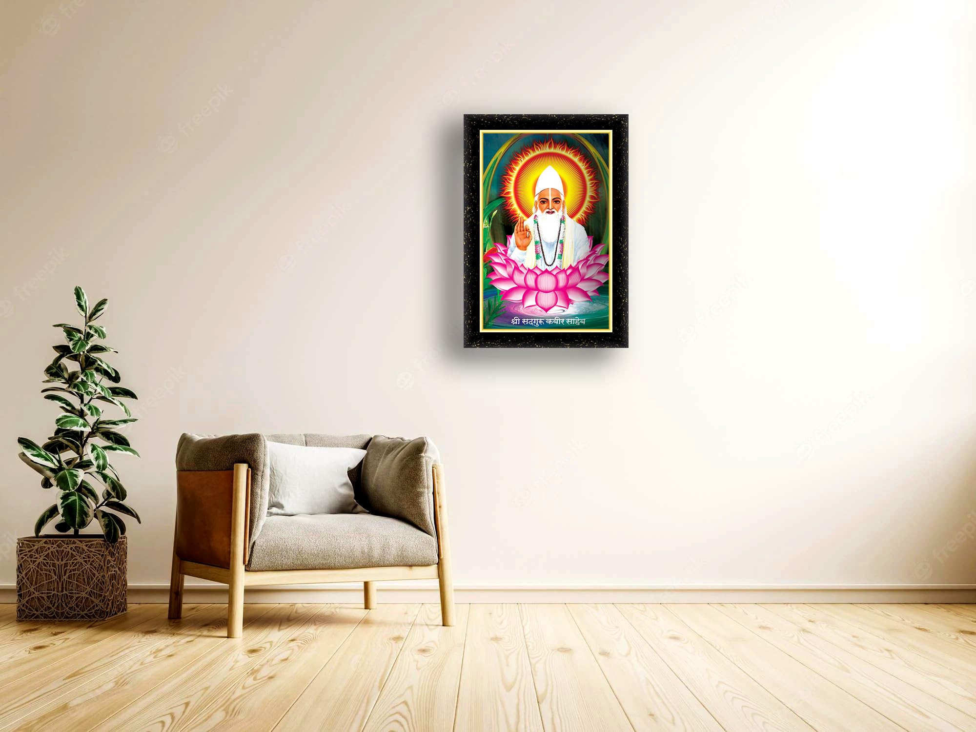 SHRI SADGURU KABIR SAHEB # Laminated photo frame for wall, living